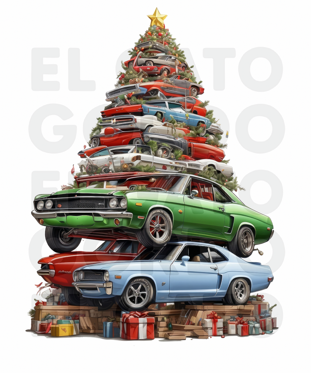 Car Stack Christmas Tree