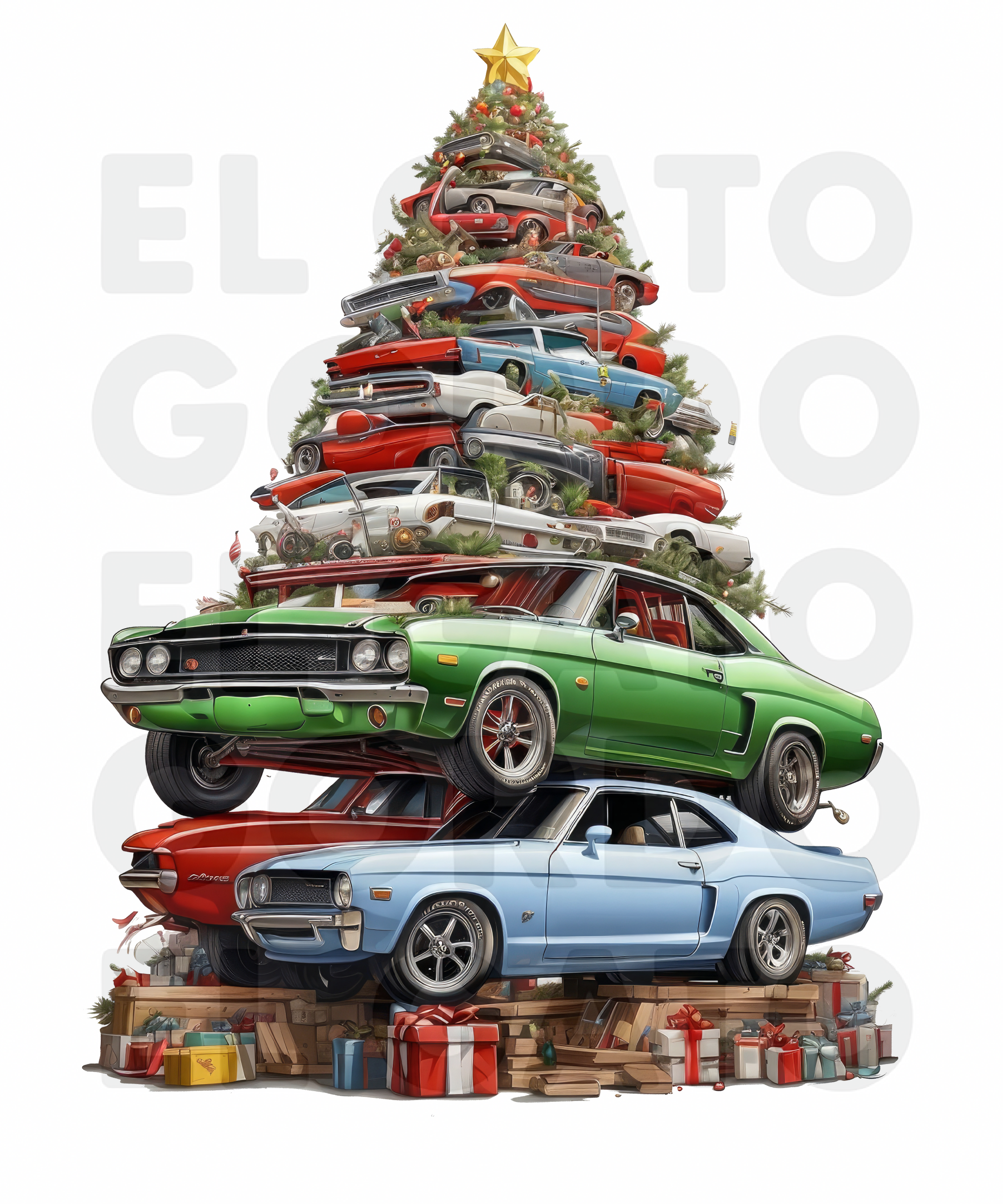 Car Stack Christmas Tree